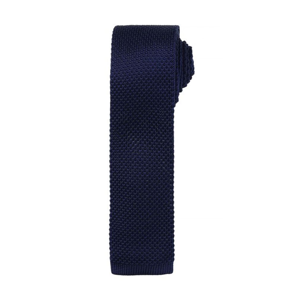 Premier Mens Slim Textured Knit Effect Tie / Navy